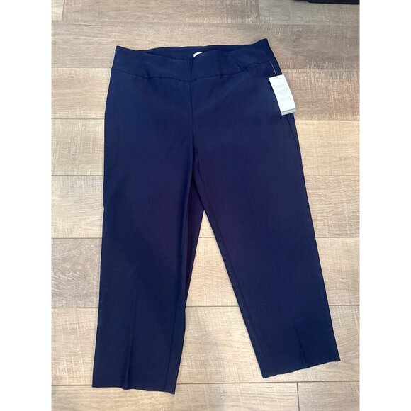 New Directions Hudson Navy Plus Size Pull on Cropped Pants NEW 16W - Picture 2 of 10